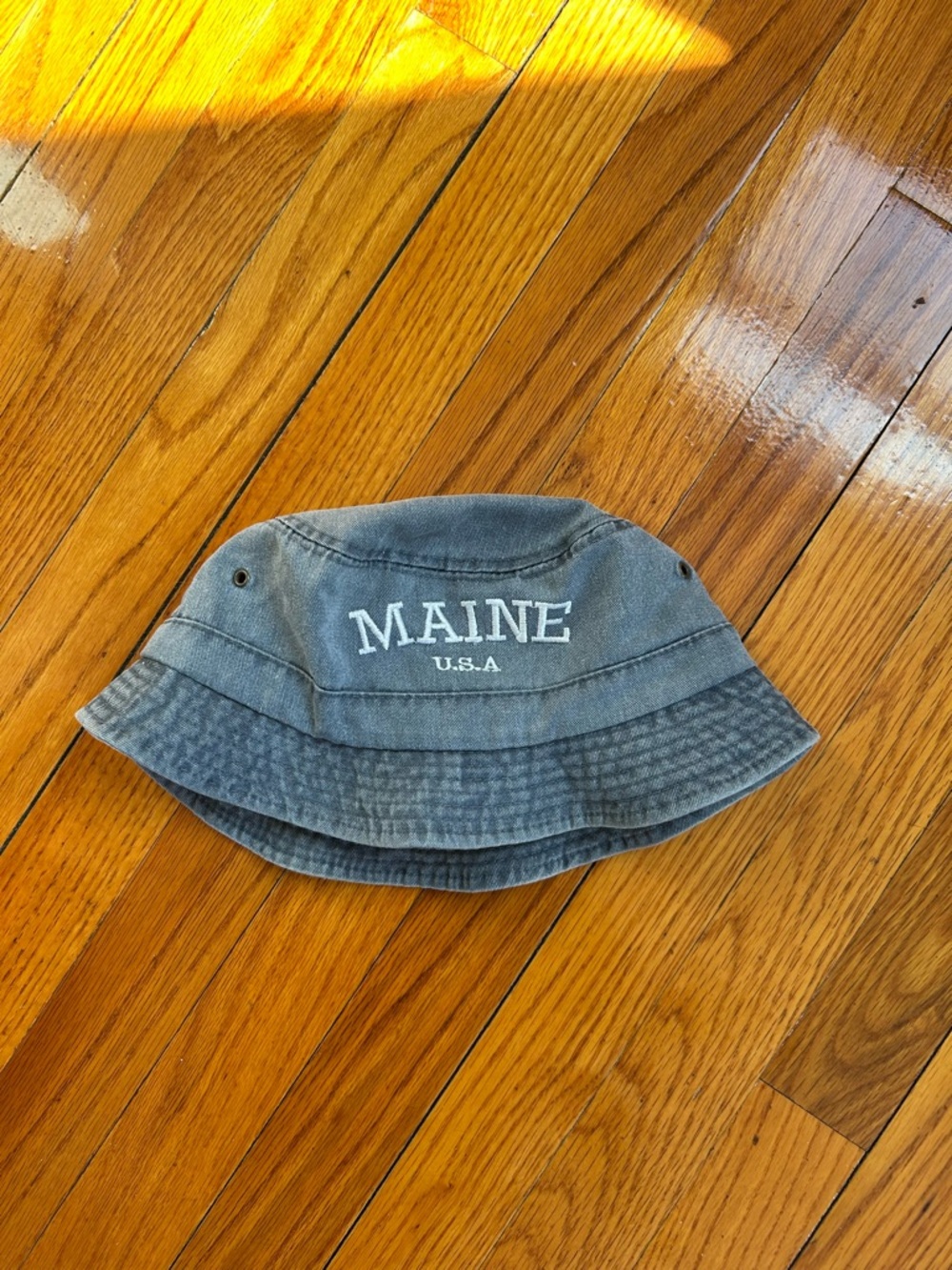 Maine U.S.A. Embroidered Bucket Hat - Gray